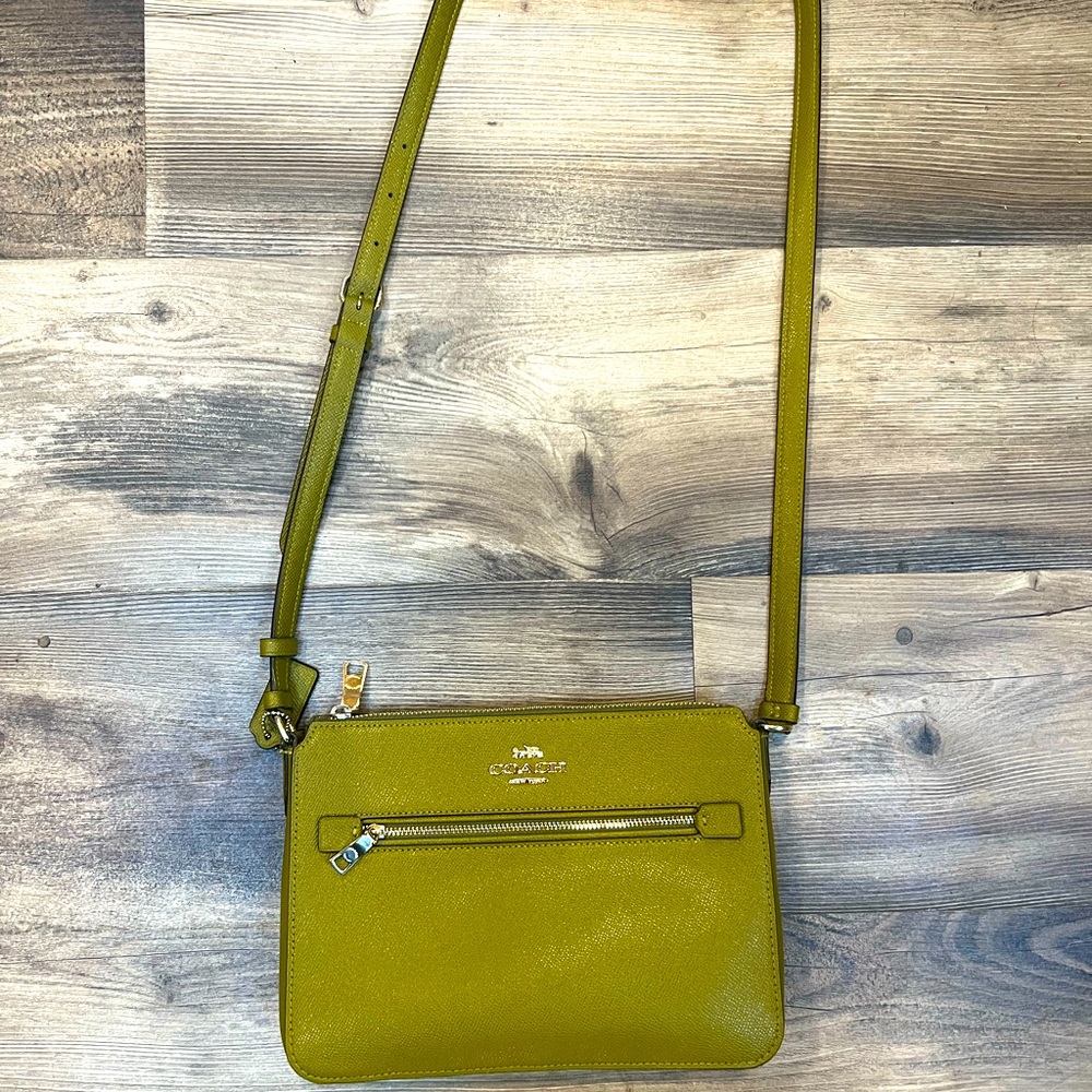 Coach Crossbody Bag in Unique Lime Green Leather